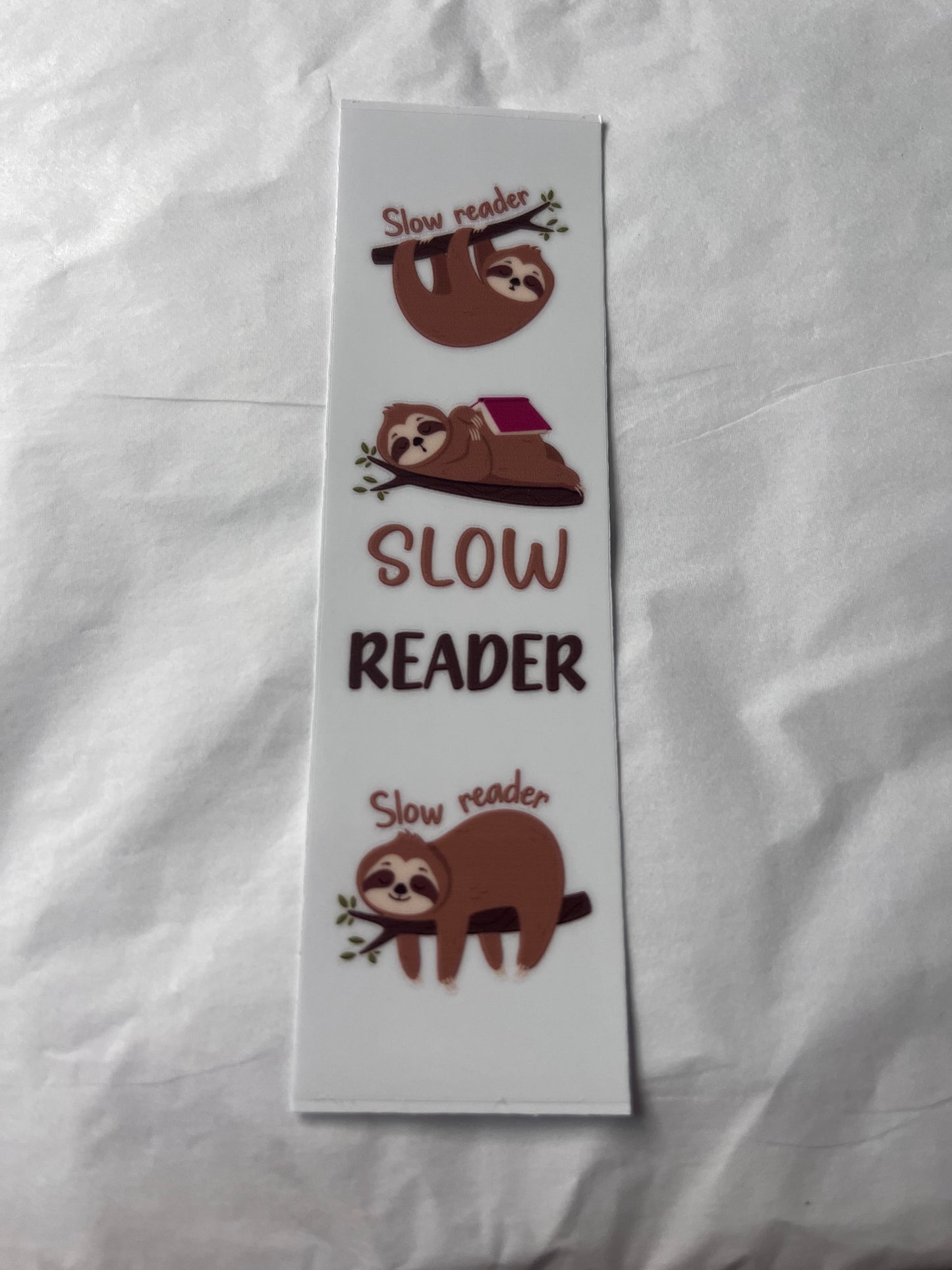 Slow reader sloth bookmark