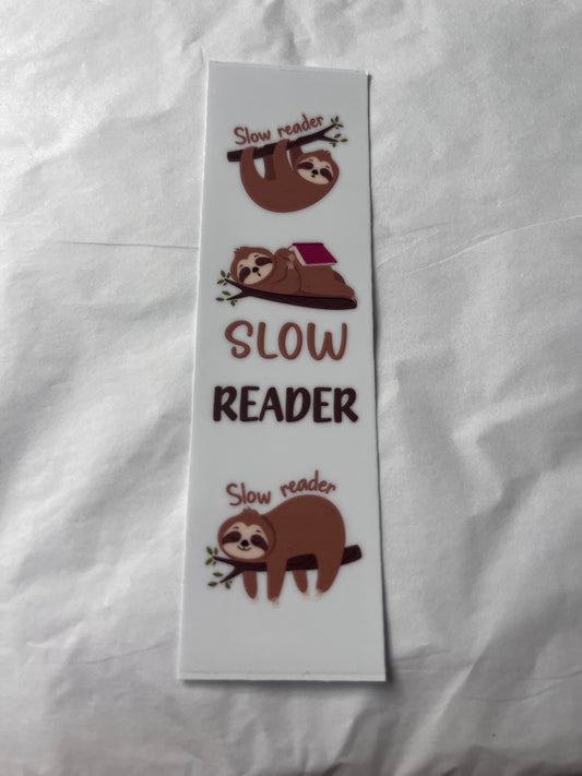 Slow reader sloth bookmark