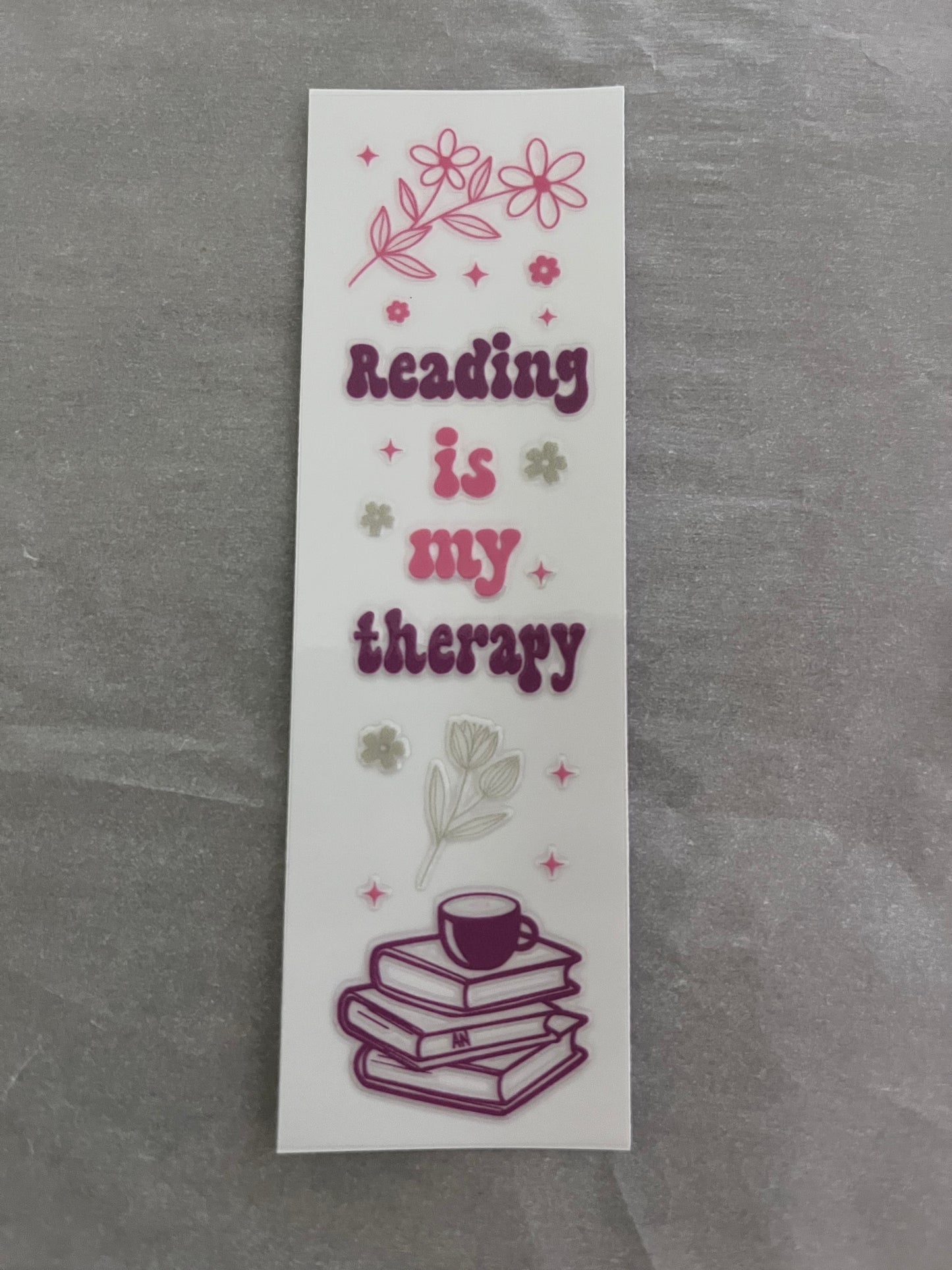 Reading is my therapy bookmark