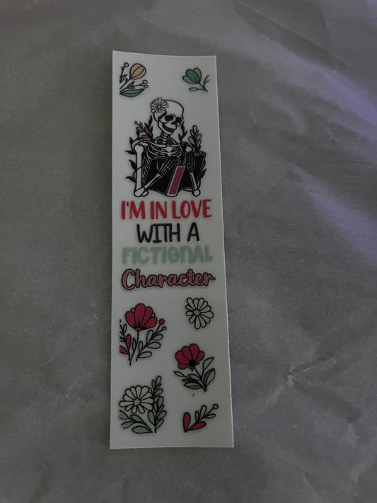 Inlove with a fictional character bookmark